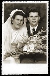 Wedding portrait of Isidor and Esther Gruengras.