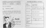 Document certifying that Jozef Rakovski [Rakowski] is under the sponsorship of the Hebrew Immigrant Aid Society (HIAS) during his voyage to the United States.