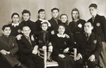 Group portrait of members of the extended Gipsman family in the Bedzin ghetto.