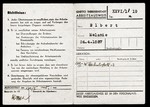 Identification card belonging to Theresienstadt inmate Melania Elbert.