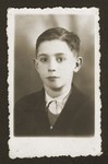 Studio portrait of a Jewish youth, Kalman Fiszel.