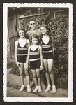 Dworja Raca Rubinsztejn, right, with her brother, Armand, and cousins, Denise and Eveline Grynberg, on vacation in the French countryside.