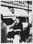 Louisa Gewing, grandmother of the donor, goes for a rickshaw ride.