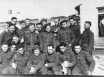 Group portrait of Jewish members of the Sixth Labor 
Battalion (VI Prapor) at a Slovak labor camp.
