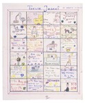 A calendar, hand-drawn in color and with Dutch captions for Tswi Hershel by his father.