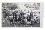 Group portrait of Gavra Mandil's class at the Albanian school he attended in Kavaja.