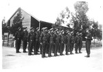A unit of Jewish recruits to the British army in Palestine stand in formation on their base in Sarafand.