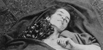 The corpse of a woman who perished in Bergen-Belsen.