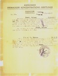 Second page of a document stating that Hela Frank, a resident of Bergen-Belsen DP camp, was a concentration camp prisoner, number 48632.