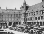 View of the courtyard of the houses of parliament in The Hague, called the "Het Binnenhof."