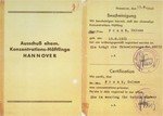 Document stating that Hela Frank, a resident of Bergen-Belsen DP camp, was a concentration camp prisoner, number 48632.