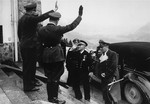 Adolf Hitler salutes Admiral Francois Darlan upon his arrival at the Berghof.