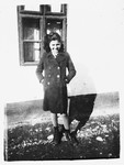 A Jewish girl poses outside her home in Bilki.

Pictured is Magdalena Mermelstein.