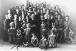 Group portrait of pupils and teachers in the Christian Sisters of Klimontow convent school in Klimontow, Poland.