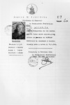 Identity papers issued to a Jewish refugee, Gabriela Deutsch, in Farindola, Italy, where she fled following the German occupation of the country.