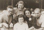 Rivka Radzinski (second from the right) poses with a group of friends while on vacation.