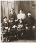 Formal portrait of the Dresner family in Lazy, Poland.