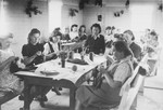 Women practice knitting in an ORT vocational school in Neu-Ulm.