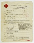 Telegram sent by Jolan Wellisch in Mauritius to her brother-in-law in Czechoslovakia notifying him that they are safe and well.
