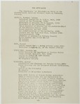 Page 1 of a list of the defendants with brief resumes which was part of a mimeographed program to the International Military Tribunal at Nuremberg for November 20, 1945.
