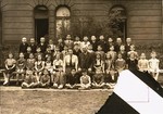 Class photograph of the first grade at the Jewish Boys' Orphanage School of Budapest (Zsido Fiu Arvahaz), a Jewish primary school attended by both orphaned and non-orphaned children.