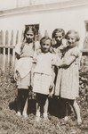 Hania Goldman (right) poses with three girlfriends in Zabno, Poland.