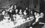 Kleinhandler family party in Chmielnik, Poland.

Among those pictured are Haika Silberberg (standing first on the left).