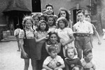 Group portrait of Jewish children in an OSE (Oeuvre de Secours aux Enfants) home in Draveil, France.