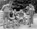 Survivors of the Nordhausen concentration camp receive medical care in an UNRRA rehabilitation center.