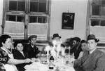 The Gurfein family attends a Passover seder at the Landsberg displaced persons camp.