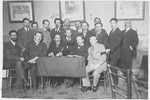 Group portrait of Russian emigres at a social gathering in Rome.