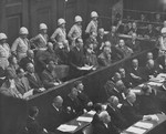 Defendant Ernst Kaltenbrunner pleads "not guilty" to the charges against him at the International Military Tribunal trial of war criminals at Nuremberg.