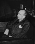 Walther Funk, the former Nazi minister of economics and president of the Reichsbank, a defendant at the International Military Tribunal trial of war criminals at Nuremberg.