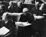 German lawyers for the defense at the International Military Tribunal trial of war criminals at Nuremberg.