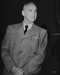 Wilhelm Frick, former Reich Interior Minister, a defendant at the International Military Tribunal trial of war criminals at Nuremberg.