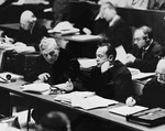 German lawyers for the defense at the International Military Tribunal trial of war criminals at Nuremberg.