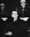 Defendant Albert Speer at the International Military Tribunal trial of war criminals at Nuremberg.