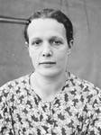 Portrait of a Jewish refugee  from Belgium taken by the Swiss police after she escaped with her family from occupied France into Switzerland in the fall of 1943.