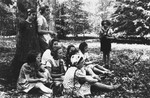 Young Jewish girls from Germany and Austria relax on the grounds of La Guette children's home the summer before the start of World War II.