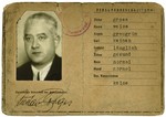 Identification card issued in the Theresienstadt concentration camp to Gustav Porges.