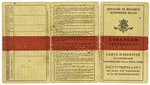 Alien identification stamped in red with the word "Jew" in two languages and issued to Israel Mayer Frydland in Anderlecht, Belgium.