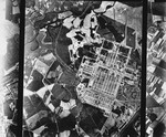 An aerial reconnaissance photograph showing Auschwitz II (Birkenau).