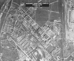 An aerial reconaissance photograph showing the Auschwitz I camp.