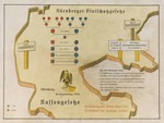 Eugenics poster entitled "The Nuremberg Law for the Protection of Blood and German Honor." 

The illustration is a stylized map of the borders of central Germany on which is imposed a schematic of the forbidden degrees of marriage between Aryans and non-Aryans, point 8 of the Nazi party platform (against the immigration of non-Ayrans into Germany), and the text of the Law for the Protection of German Blood.
