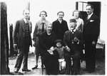 Group portrait of members of the Deutsch family in front of their home in Ludbreg, Croatia.