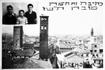 Jewish New Year's card from Cremona with a photograph of three boys in the upper corner.