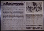 Nazi propaganda poster entitled, "...und kein Kompromiss!" issued by the "Parole der Woche," a wall newspaper (Wandzeitung) published by the National Socialist Party propaganda office in Munich.