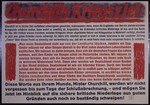 Nazi propaganda poster entitled, "Churchills Kriegsziel:" issued by the "Parole der Woche," a wall newspaper (Wandzeitung) published by the National Socialist Party propaganda office in Munich.