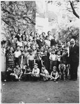 Group portrait of Jewish refugee children at the Orphelinat Israelite de Bruxelles children's home.