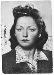 Identification photo from Genia Tola Wasserman's Ausweis which permitted her to work outside the ghetto.